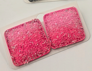 Glitter Resin Square Statement Stud Earrings
