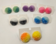 Sparkling Glitter Ball Stud Earrings