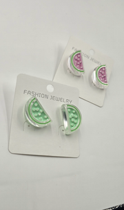 Watermelon Slice Acrylic Stud Earrings