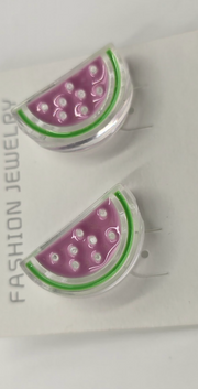 Watermelon Slice Acrylic Stud Earrings