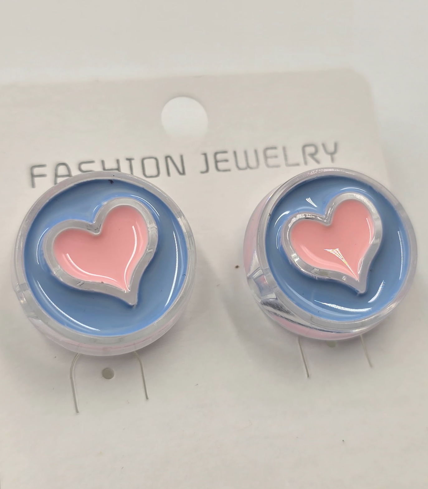 Pastel Heart Resin Stud Earrings