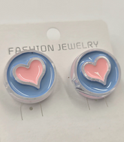 Pastel Heart Resin Stud Earrings