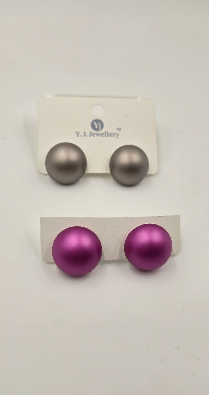 Matte Dome Statement Stud Earrings