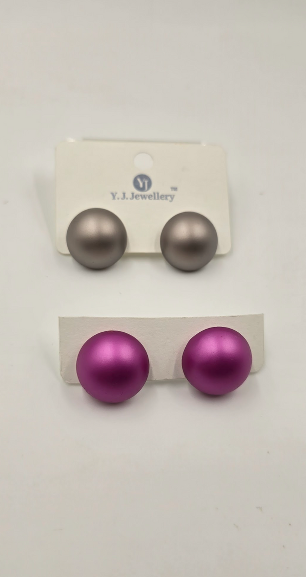 Matte Dome Statement Stud Earrings
