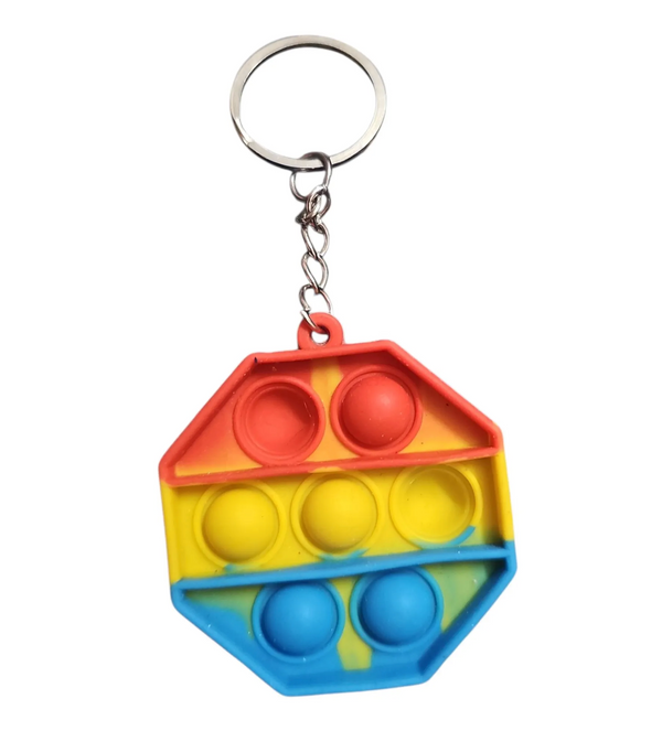 Mini Pop It Fidget Keychain – Assorted Shapes