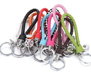 Braided Leather Loop Keychain