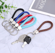 Braided Leather Loop Keychain