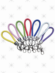 Braided Leather Loop Keychain