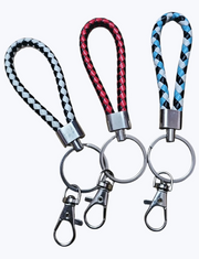 Braided Leather Loop Keychain