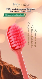 Premium Wide Head Ultra Soft Toothbrush – Diamond Brush Head | 46 Dense Bristle Holes | Gentle Gum Care | Pack of 5