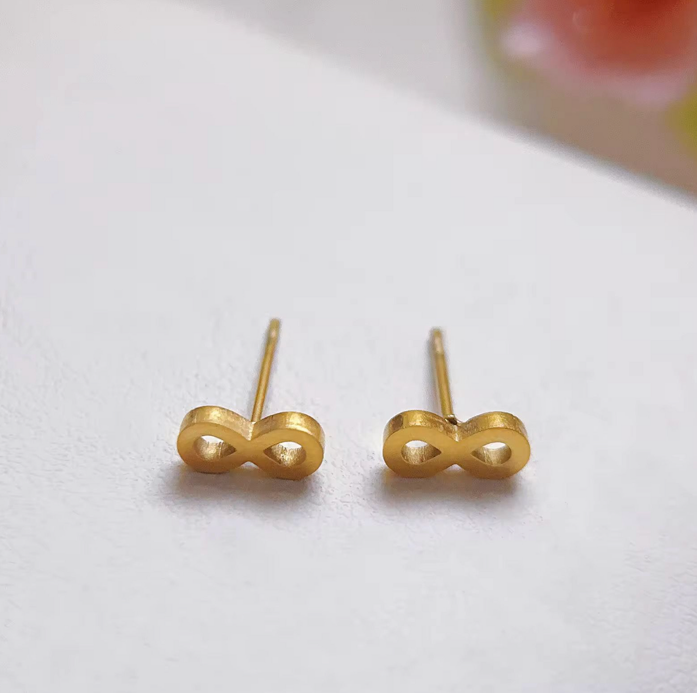 Minimalist Infinity Stud Earrings | Gold-Plated Infinity Symbol Earrings for Women
