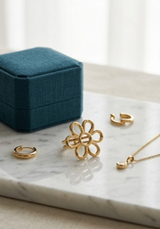 Adjustable Gold Daisy Flower Ring | Minimalist Floral Ring for Women
