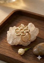 Adjustable Gold Daisy Flower Ring | Minimalist Floral Ring for Women
