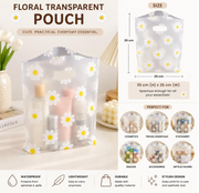 Floral Frost Gift Bag with Die-Cut Handle | Reusable Daisy Storage Pouch