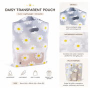 Floral Frost Gift Bag with Die-Cut Handle | Reusable Daisy Storage Pouch