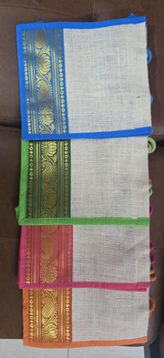 Traditional Jute Gift Bag with Golden Border | Reusable Eco-Friendly Return Gift & Shopping Tote