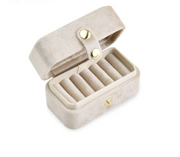 Velvet Ring Organizer Box | Travel Jewelry Storage Case with Secure Snap Closure