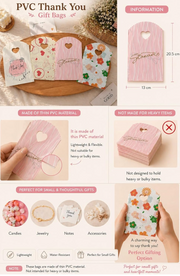 Heart Handle Mini Gift Pouches | Reusable Thank You Favor Bags for Jewelry & Small Gifts