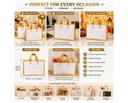 Premium Reusable Transparent PVC Gift Bag with Golden Handles | Luxury Return Gift & Wedding Favor Carry Ba