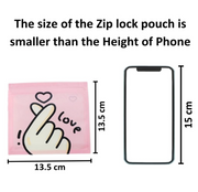 Kawaii Hand Gesture Zip Lock Pouches Set – Reusable Food Storage & Candy Gift Bags | Cute Cartoon Resealable Snack Bags | 5 Designs Assorted