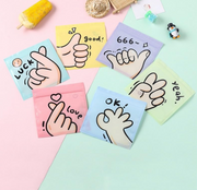 Kawaii Hand Gesture Zip Lock Pouches Set – Reusable Food Storage & Candy Gift Bags | Cute Cartoon Resealable Snack Bags | 5 Designs Assorted