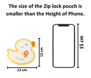 Cute Duck Shaped Zip Lock Pouch (Pack of 5) – Reusable Food Storage & Candy Gift Bags | Kawaii Cartoon Resealable Treat Pouches for Snacks, Chocolates & Party Favors