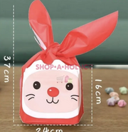 Cute Bunny Ear Candy Gift Bags – Plastic Treat Bags for Return Gifts, Chocolates, Cookies & Party Favors