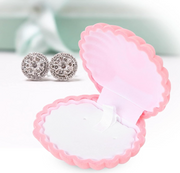 Cute Pink Seashell Velvet Ring Box – Plush Jewelry Gift Box for Rings, Earrings & Proposal Gifts
