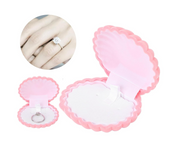 Cute Pink Seashell Velvet Ring Box – Plush Jewelry Gift Box for Rings, Earrings & Proposal Gifts