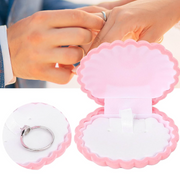 Cute Pink Seashell Velvet Ring Box – Plush Jewelry Gift Box for Rings, Earrings & Proposal Gifts
