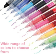12-Color 0.5mm Fine Tip Gel Pen Set | Smooth Writing Needle Point Roller Pens for Journaling, Note-Taking & DIY Crafts