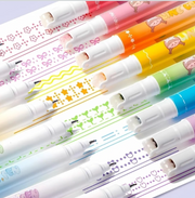 8-Piece Kawaii Double Head Roller Stamp Pen Set | Dual Tip Decorative Journal & Planner Pens for Scrapbooking, DIY Crafts & Note-Taking