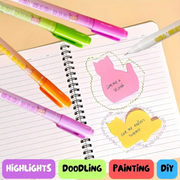 8-Piece Kawaii Double Head Roller Stamp Pen Set | Dual Tip Decorative Journal & Planner Pens for Scrapbooking, DIY Crafts & Note-Taking
