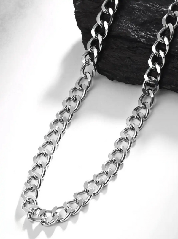 Premium Silver Cuban Link Chain Necklace for Men