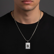 Ace of Spades Playing Card Pendant Necklace for Men