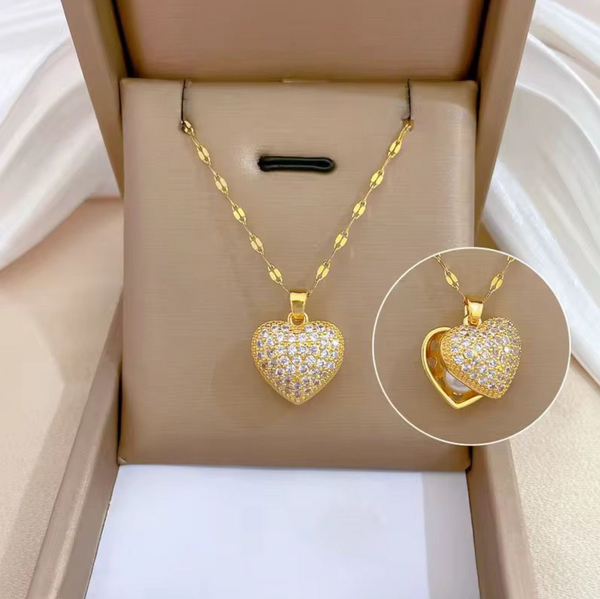 Sparkling Heart Pendant Necklace