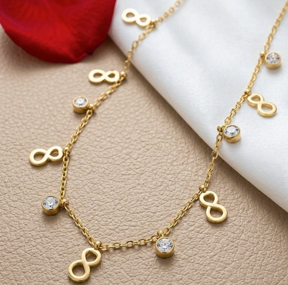 Infinity Crystal Charm Necklace