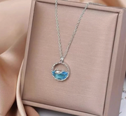 Ocean Wave Whale Pendant Necklace