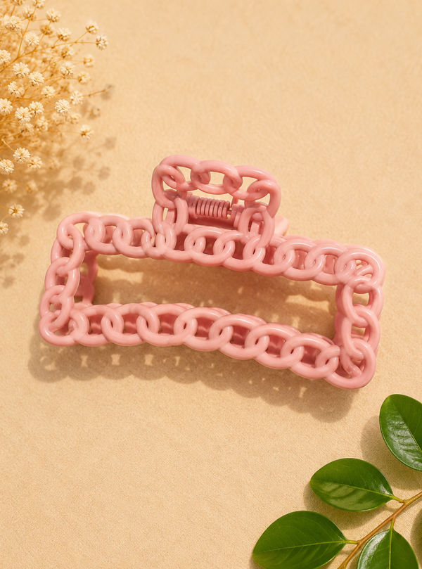 Pink Chain Link Hair Claw Clip