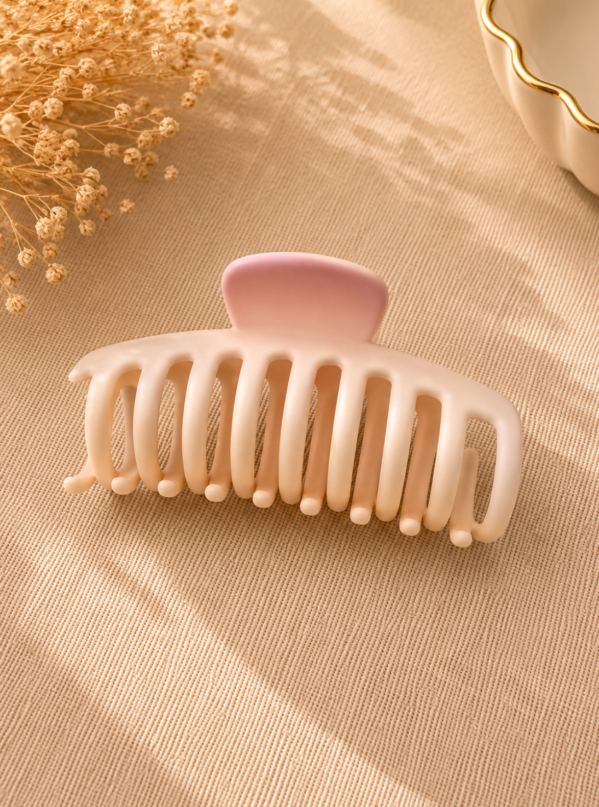 Cream & Pink Gradient Large Hair Claw Clip