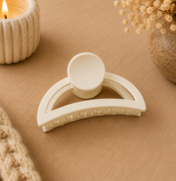 Cream Minimal Arch Hair Claw Clip