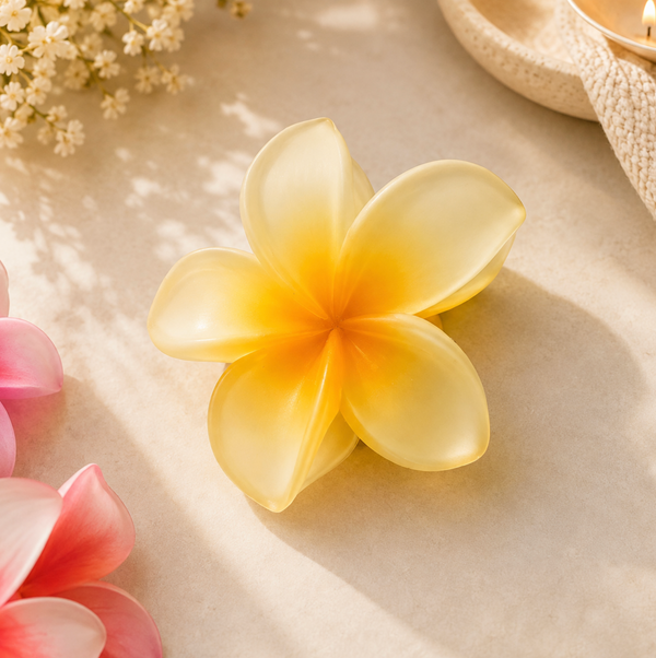 Yellow Flower-Shaped Hair Claw Clip