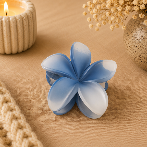 Blue Flower-Shaped Hair Claw Clip