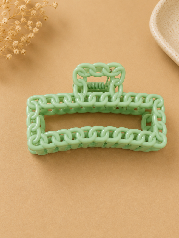 Mint Green Chain Link Hair Claw Clip