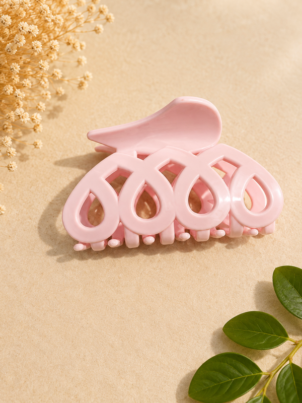 Pink Teardrop Hair Claw Clip