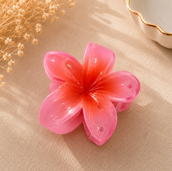 Pink Ombre Flower Hair Claw Clip