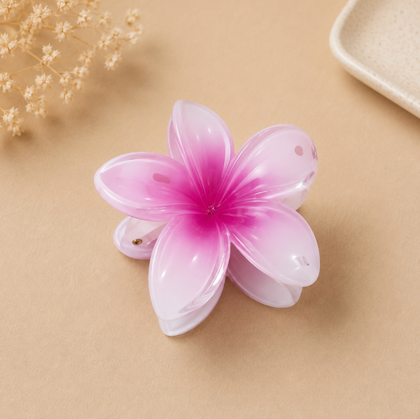 Pink Gradient Flower Hair Claw Clip