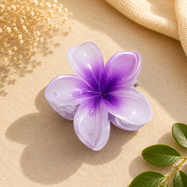 Lavender Gradient Flower Hair Claw Clip
