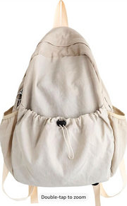 Minimalist Drawstring Backpack with Side Pockets