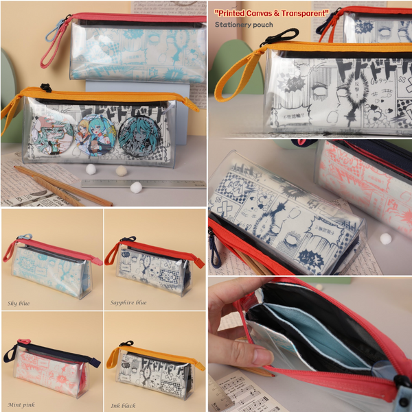 Printed Transparent Canvas Stationery Pouch